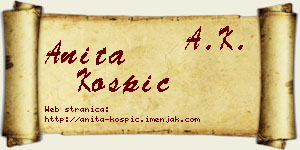 Anita Košpić vizit kartica